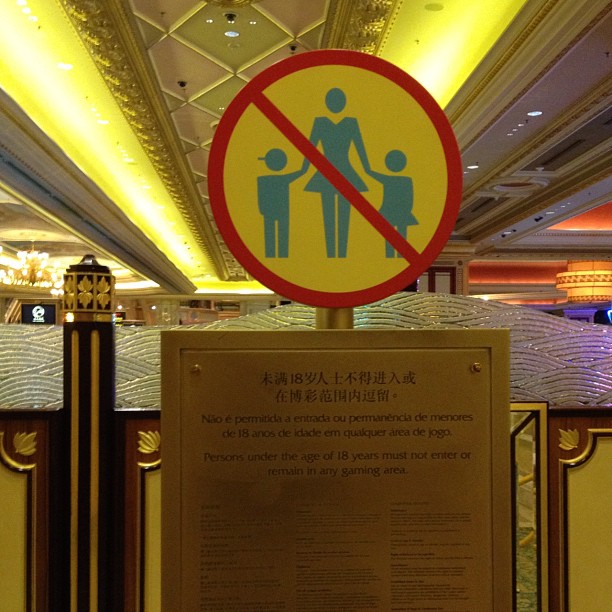Only Children with Women are not allowed? Saw this sign at the casino